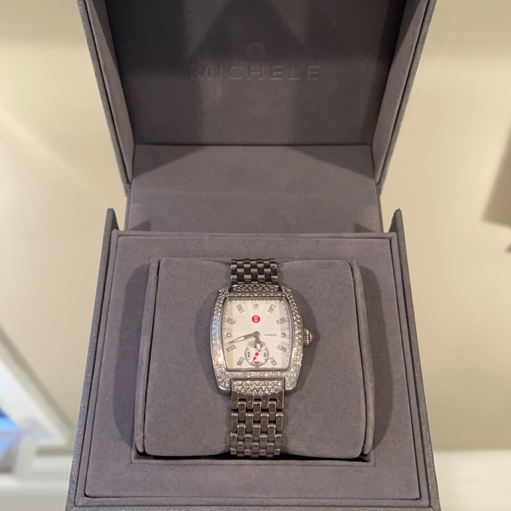 MICHELE URBAN MINI DIAMOND WATCH WITH DIAMOND BRACELET